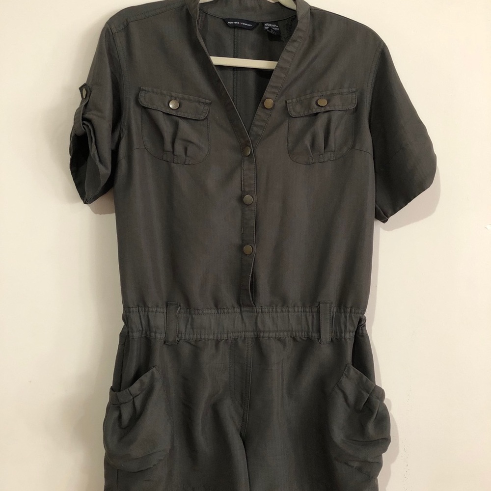 New York & Company Army Green Romper